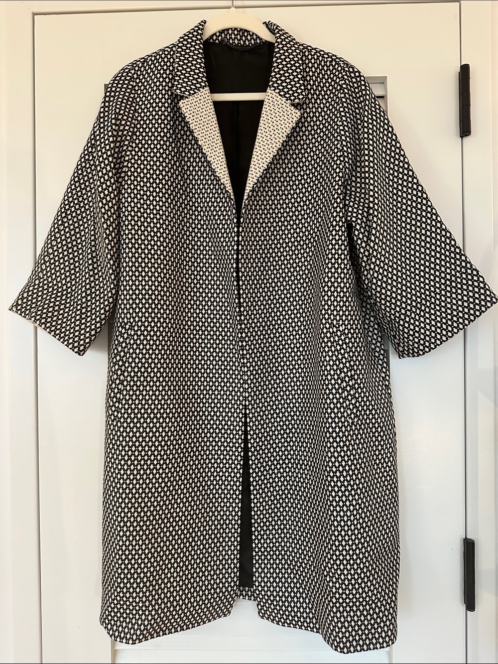 Jigsaw Italian Fabric Textured Open Front Duster Coat Jacket L